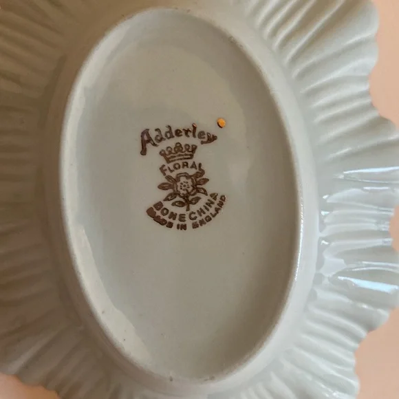 Vintage Adderley Trinket Dish Bone China Blue Floral Gold Detail Home Decor Art - Picture 4 of 5